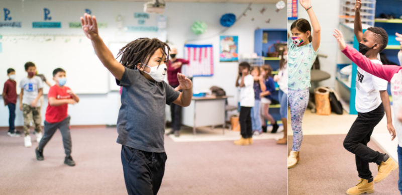 Artist in Residence, Jane Franklin Dance, working with 3rd grade students